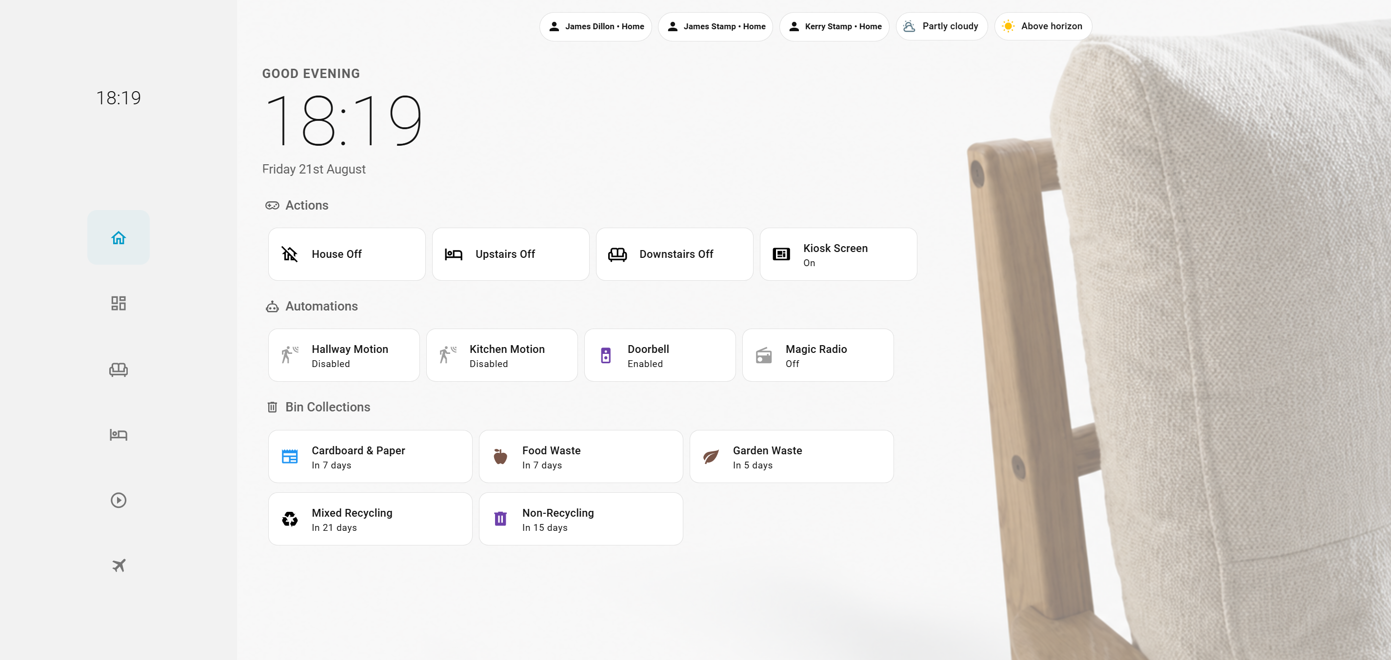 Home Assistant dashboard overview